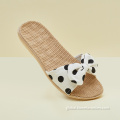Ladies Bow Shoes Slipper Japanese Style Linen Bow Slippers Supplier